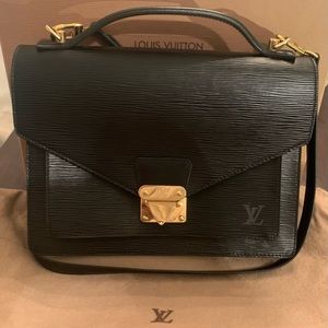 Authentic Louis Vuitton Black Epi Leather Vintage Monceau